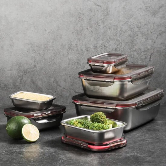 Stainless Steel Airtight Food Storage Containers, Set of 4