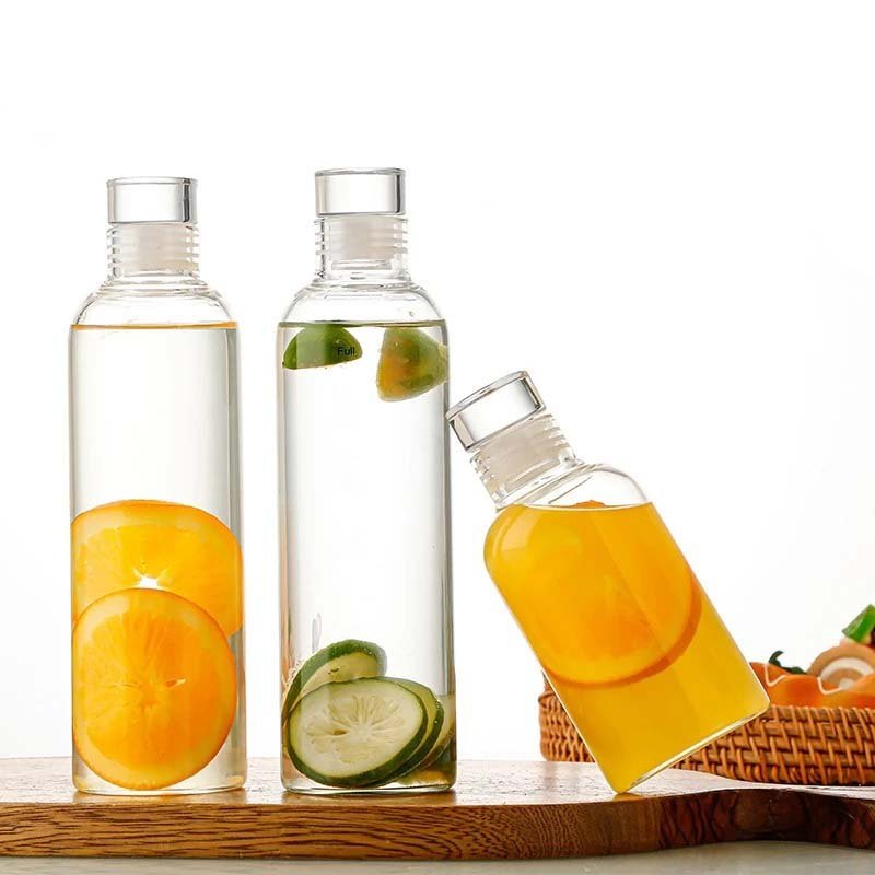 Minimalist Clear Glass Water Bottles