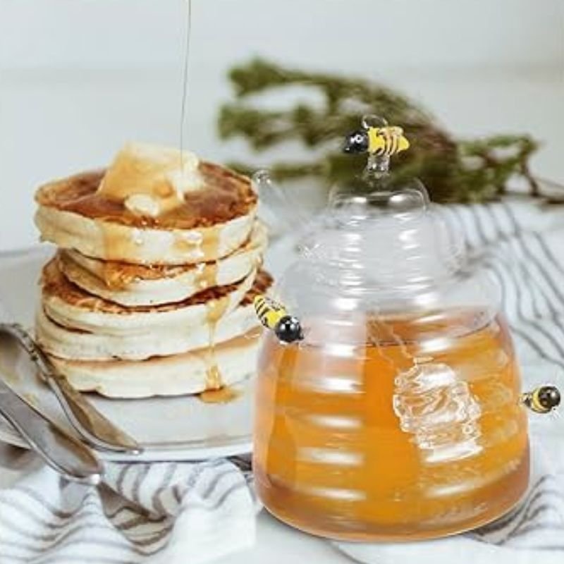 Glass Honey Jar with Lid and Honey Stick - Image 5