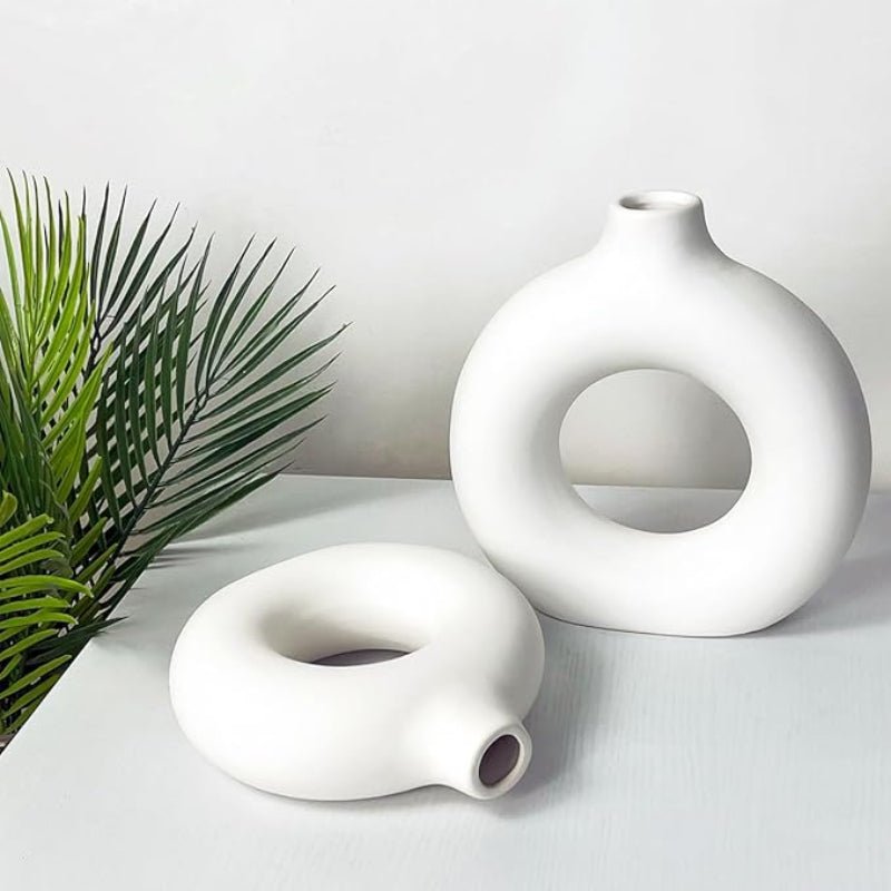 Sculptural Ring Ceramic Vase - Image 8