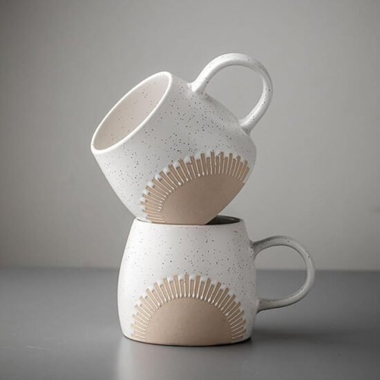 Sunburst Ceramic Coffee Mugs
