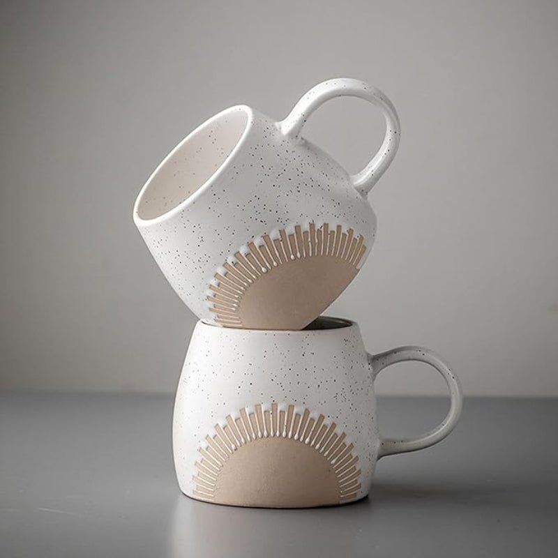 Sunburst Ceramic Coffee Mugs