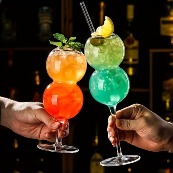Stacked Globe Cocktail Glasses, Set of 2