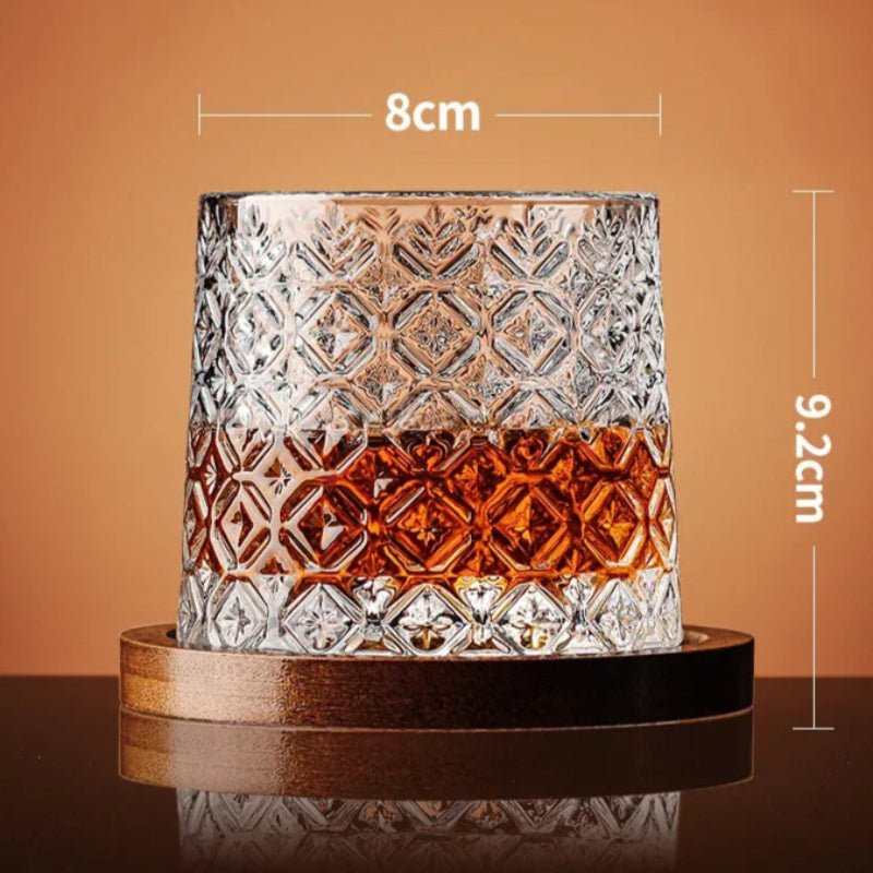 Rotating Whiskey Glass with Wood Coaster - Image 10