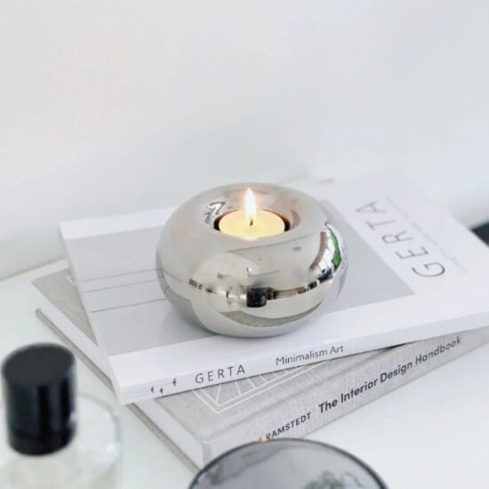 Modern Silver Candleholders