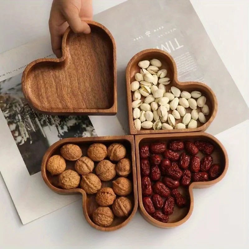 Wood Heart-Shaped Dishes