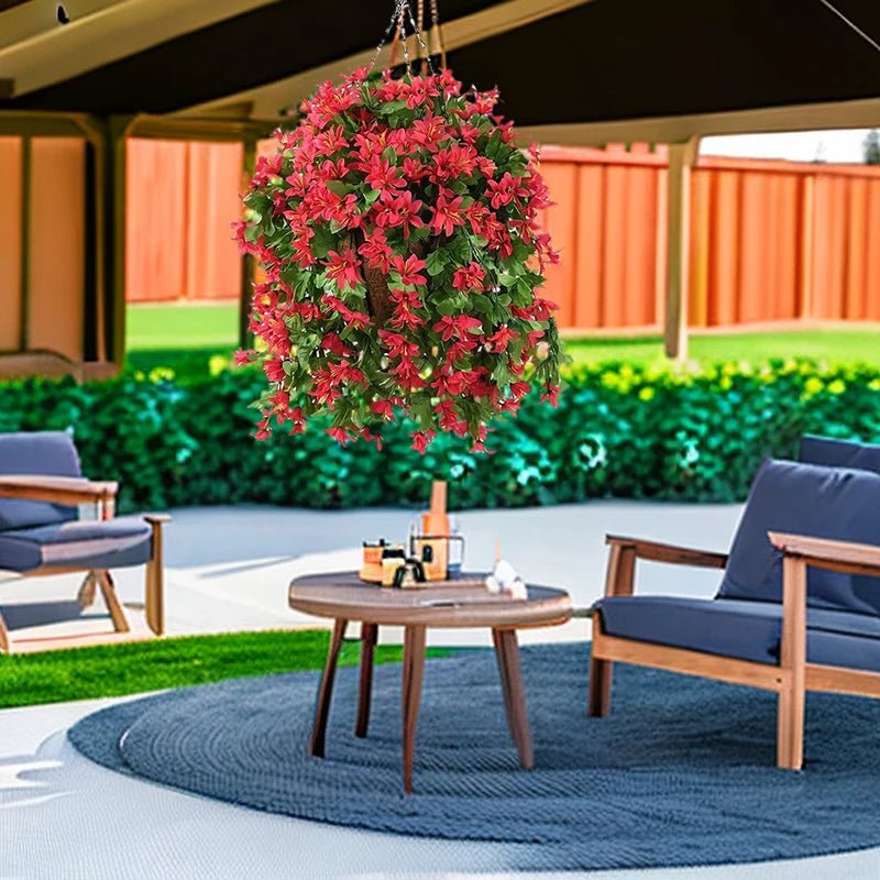 Faux UV-Resistant Hanging Lilies, Set of 3 - Image 3