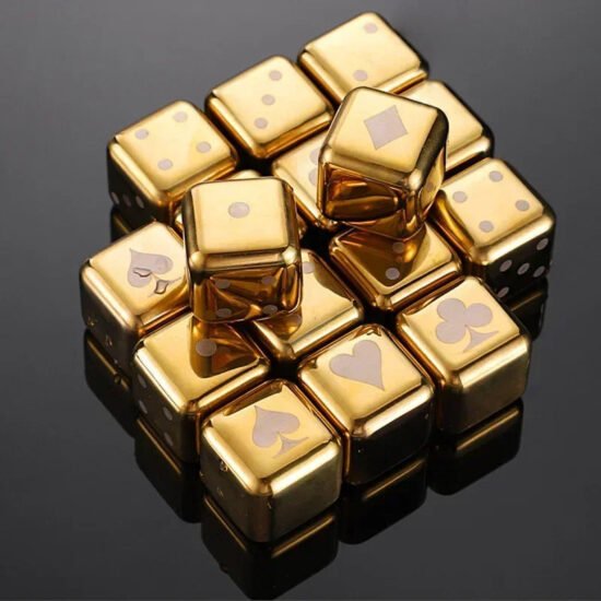 Gold Stainless Steel Whiskey Chilling Stones