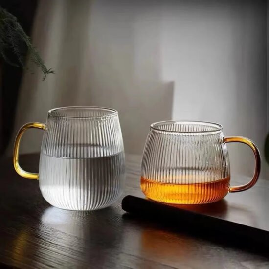 Ribbed Glass Mugs