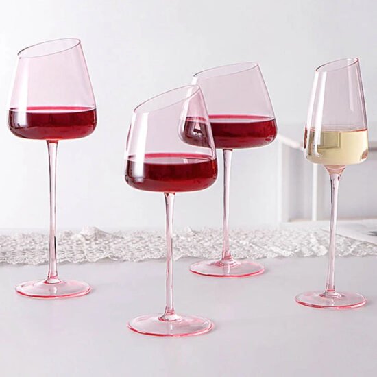 Blush Pink Wine Glasses, Set of 2