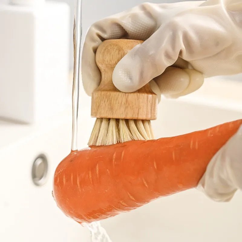 Natural Wood and Bristle Cleaning Brush Set, Set of 3 - Image 6