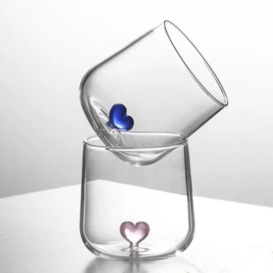 Sculpted Heart Glass Tumblers
