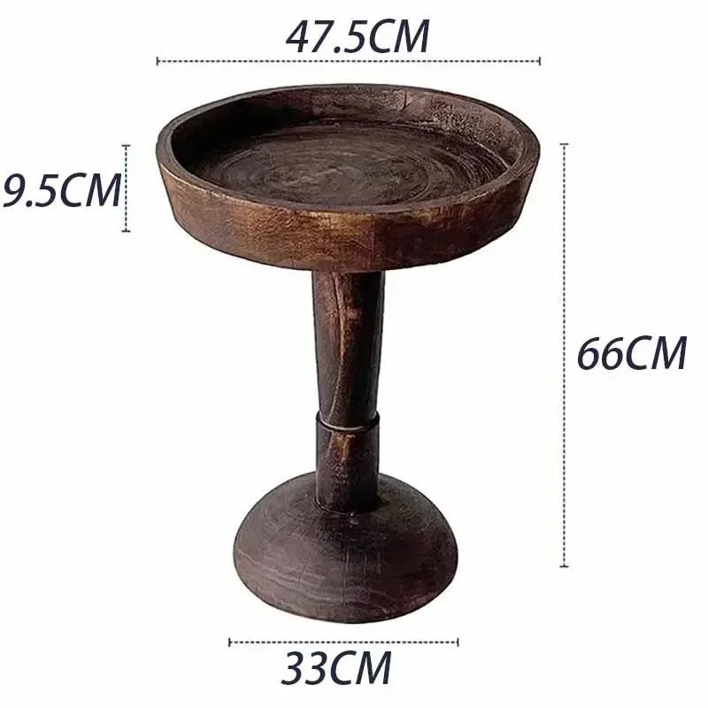 Round Wooden Pedestal Side Table - Image 16