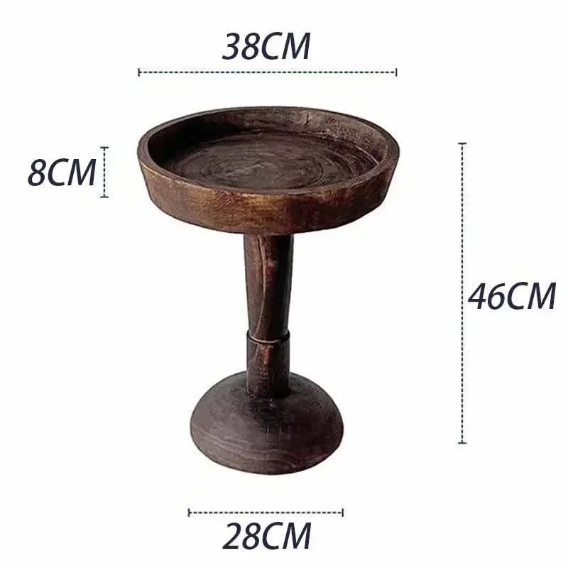 Round Wooden Pedestal Side Table - Image 14