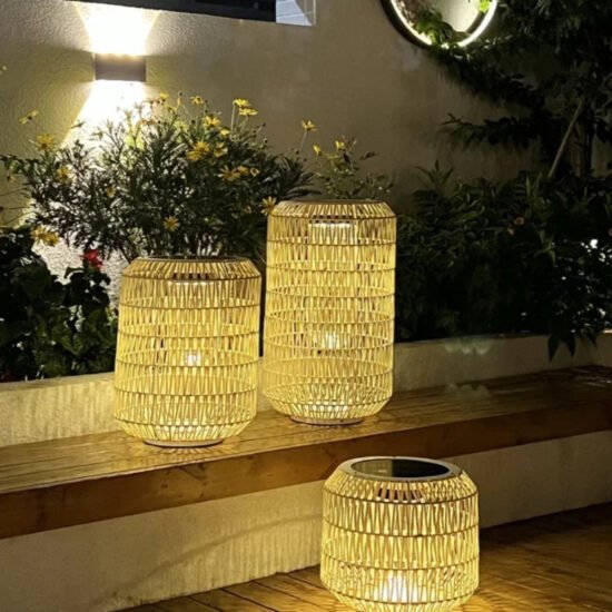 Solar Rattan Outdoor Lantern
