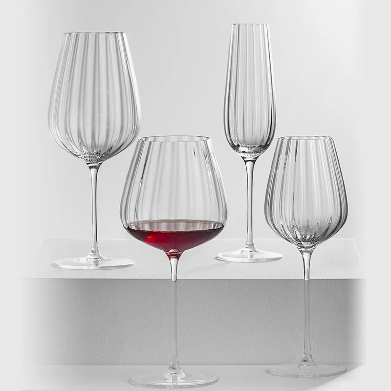 Fluted Ribbed Wine Glasses, Set of 4 - Image 4