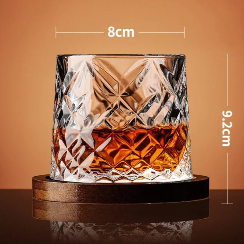 Rotating Whiskey Glass with Wood Coaster - Image 11