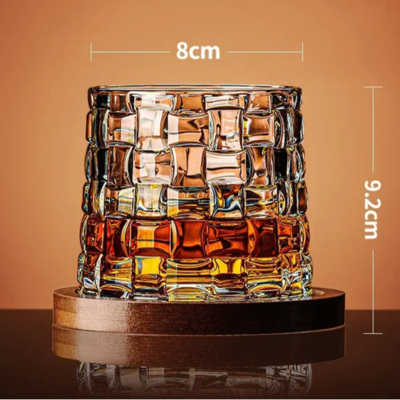 Rotating Whiskey Glass with Wood Coaster - Image 14