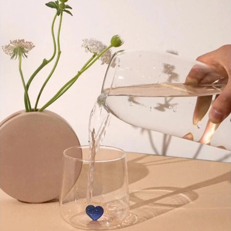 Sculpted Heart Glass Tumblers - Image 4