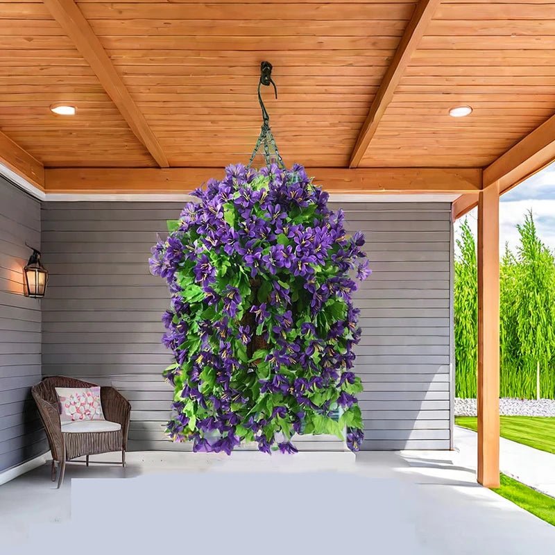 Faux UV-Resistant Hanging Lilies, Set of 3 - Image 2