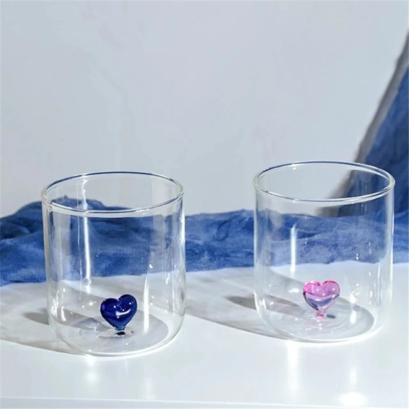 Sculpted Heart Glass Tumblers - Image 2