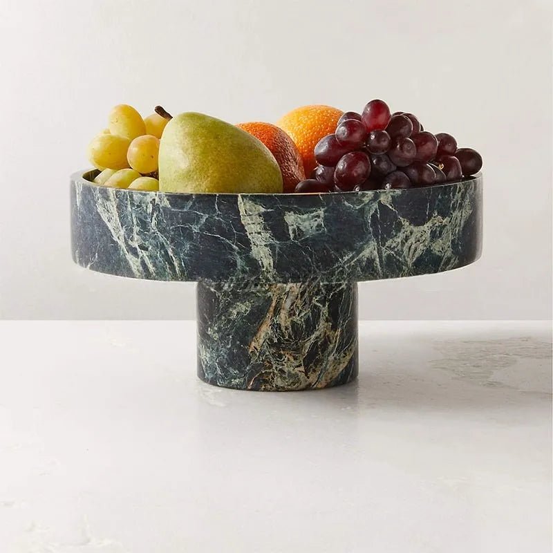 Green Marble Pedestal Fruit Bowl