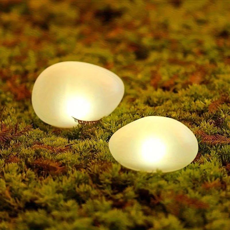 Frosted Solar Glass Pebble Lights - Image 3