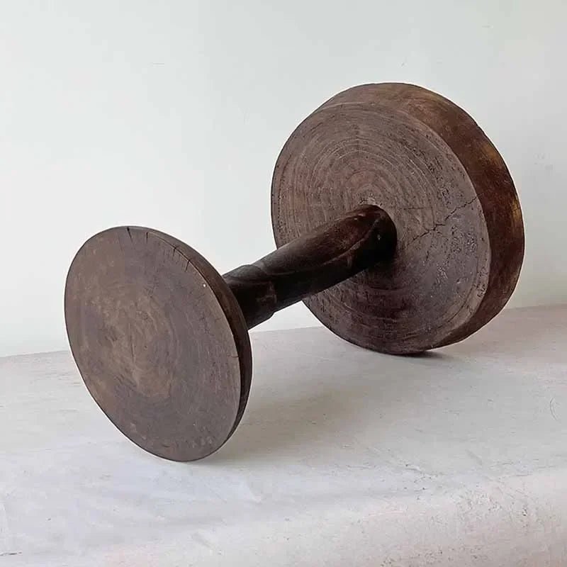 Round Wooden Pedestal Side Table - Image 6