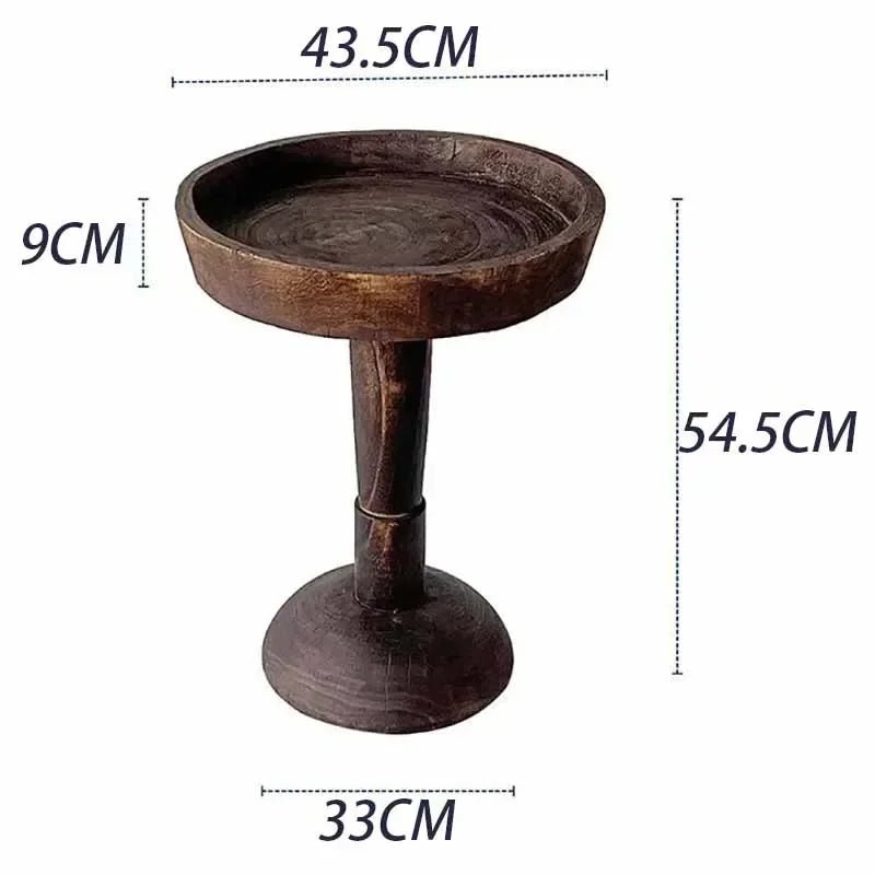 Round Wooden Pedestal Side Table - Image 15