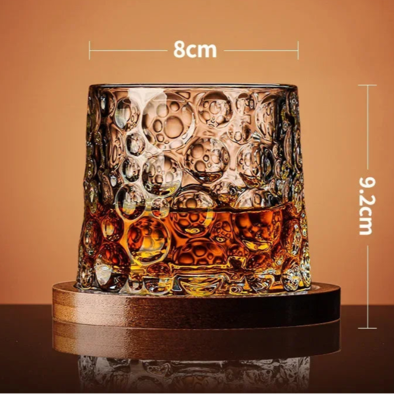 Rotating Whiskey Glass with Wood Coaster - Image 13