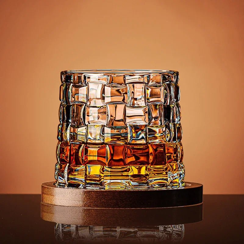Rotating Whiskey Glass with Wood Coaster - Image 8