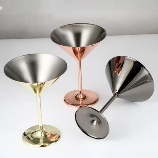 Stainless Steel Stemmed Martini Glasses