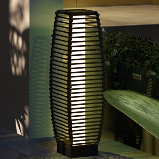 Modern Outdoor Solar Floor Lantern