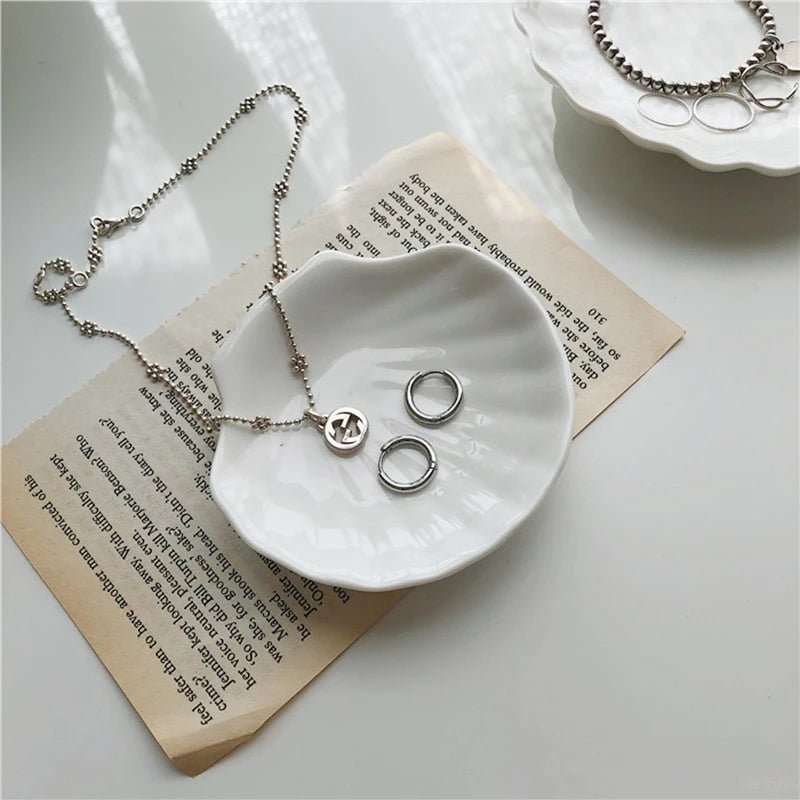 White Ceramic Shell Jewelry Dish - Image 4