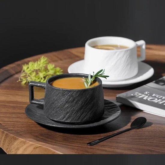 Textured Stone Finish Ceramic Coffee Cups