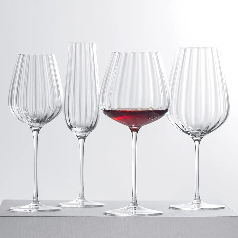 Fluted Ribbed Wine Glasses, Set of 4 - Image 5