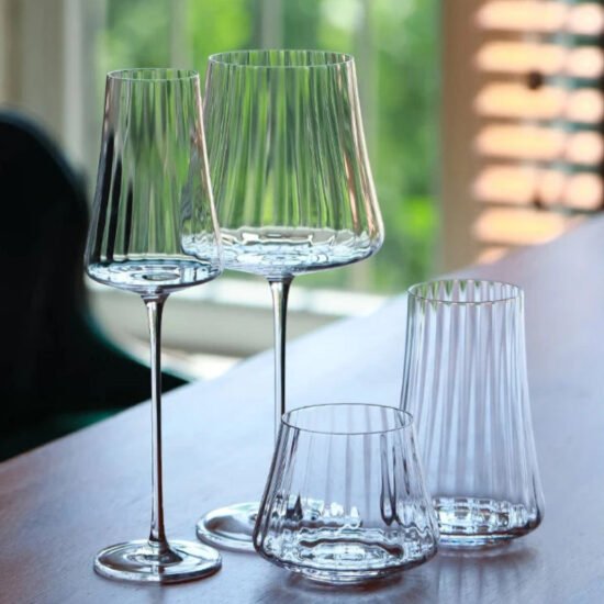 Ribbed Glassware, Set of 4