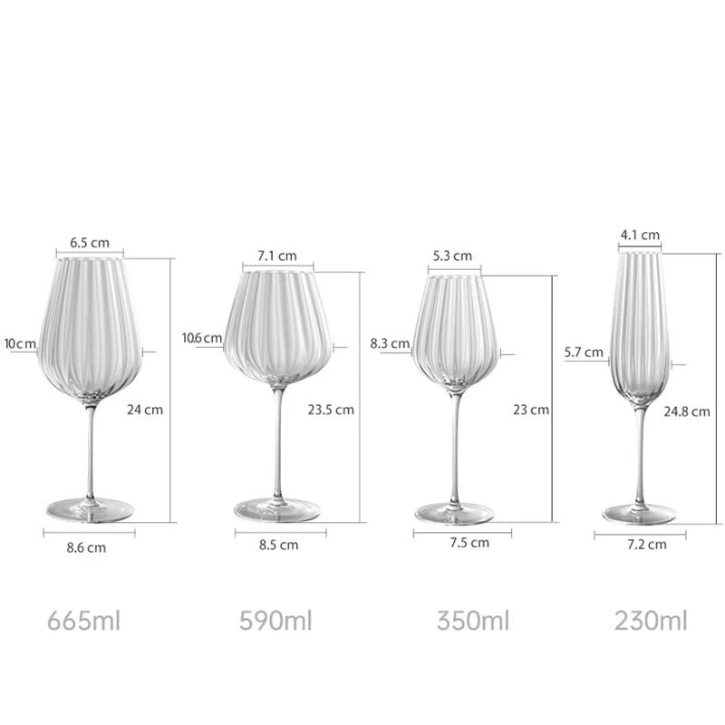 Fluted Ribbed Wine Glasses, Set of 4 - Image 7