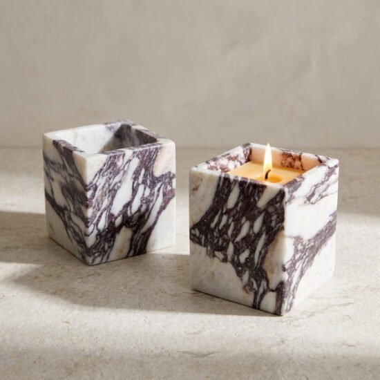 Calacatta Marble Candle Holders