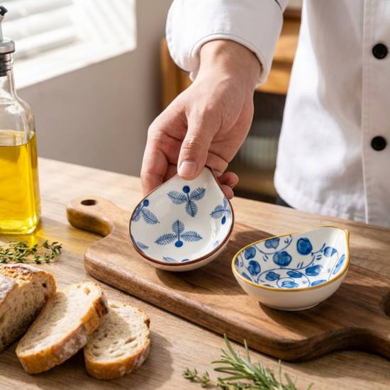 Coastal Ceramic Dip Dishes, Set of 4