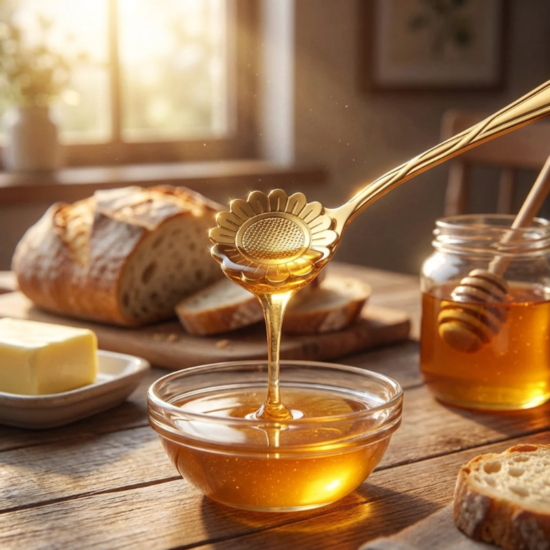 Stainless Steel Flower Spoons, Set of 8