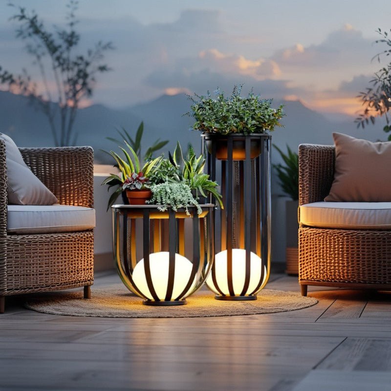 Solar Planter Table with Integrated Light
