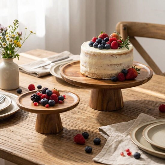 Solid Wood Pedestal Cake Stand