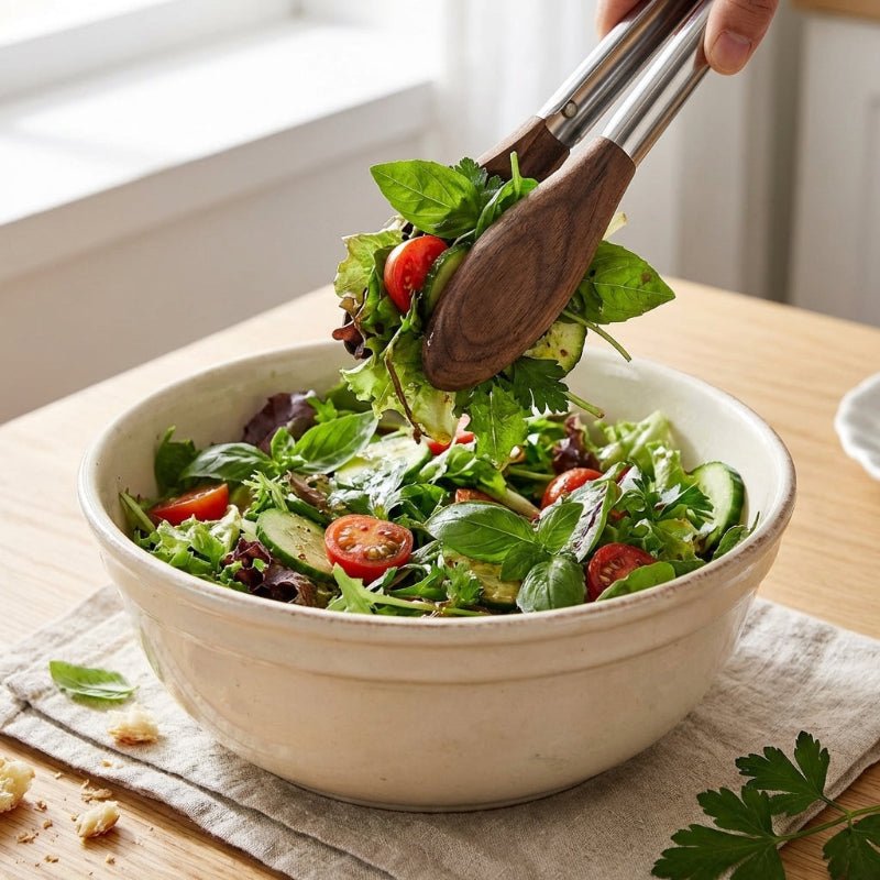 Stainless Steel and Wood Tongs - Image 4