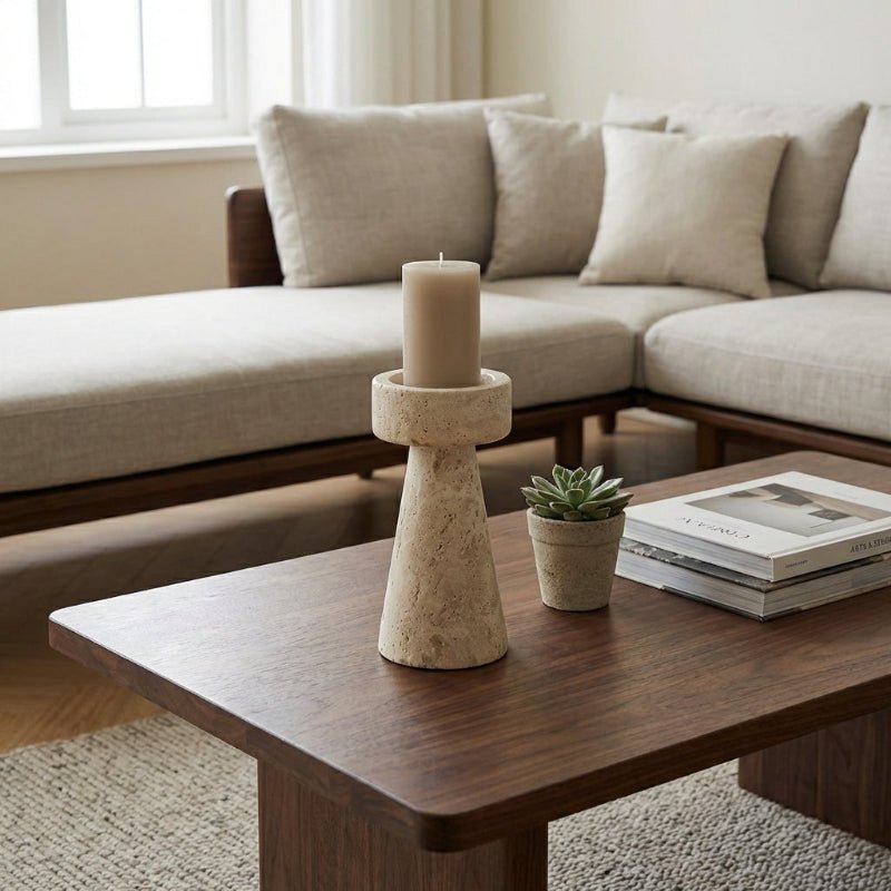 Travertine Pillar Candleholders - Image 4