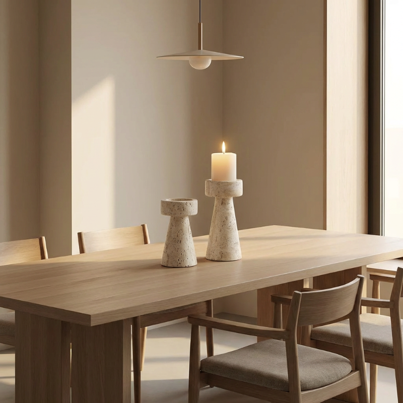 Travertine Pillar Candleholders - Image 5