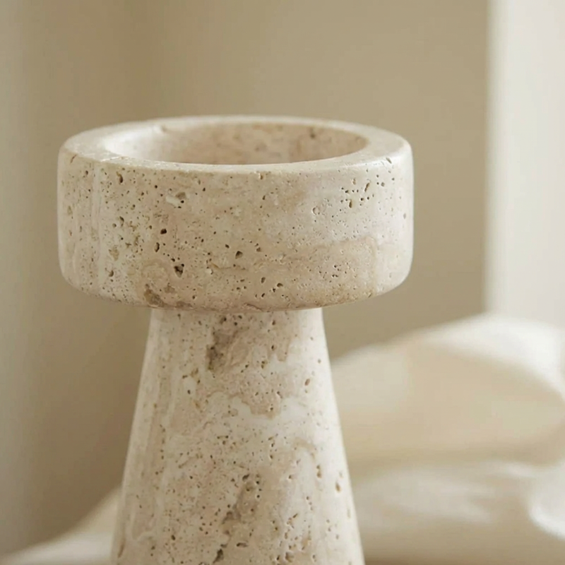 Travertine Pillar Candleholders - Image 7