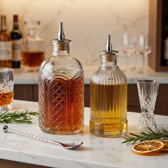 Vintage Glass Bitters Bottles