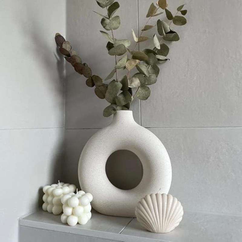 Sculptural Ring Ceramic Vase - Image 4