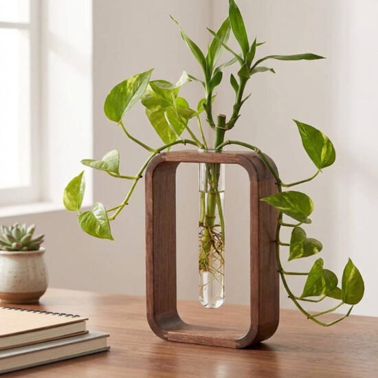 Wood Hydroponic Vase